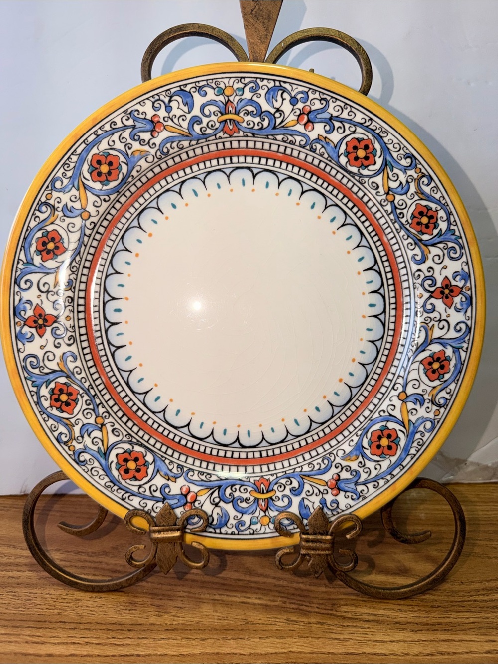 Floral World Market Porto Stoneware 10.5 Dinner Plate Made in Portugal